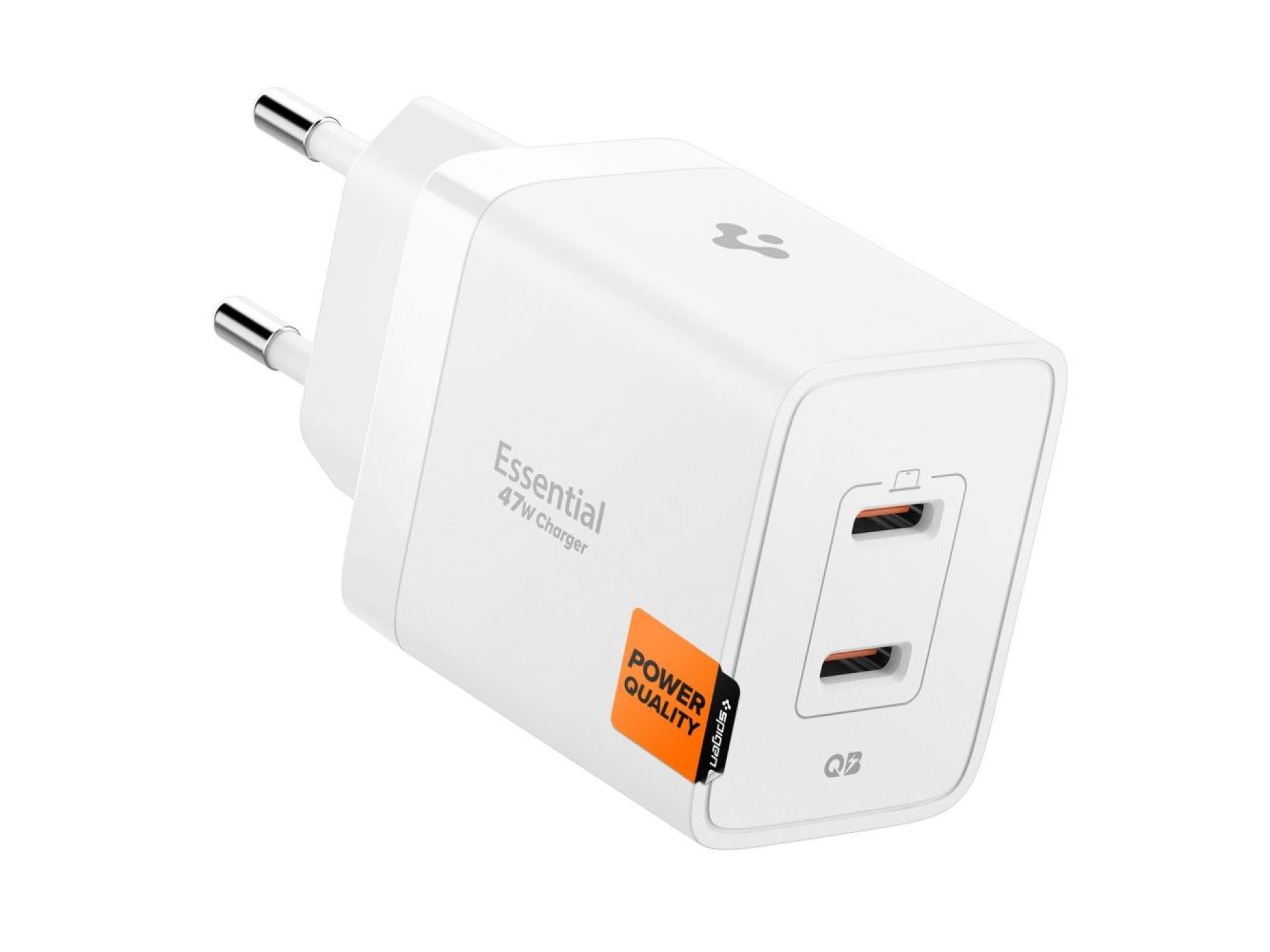 Spigen Essential EE472EU 2-port USC-C 47W wall charger - white