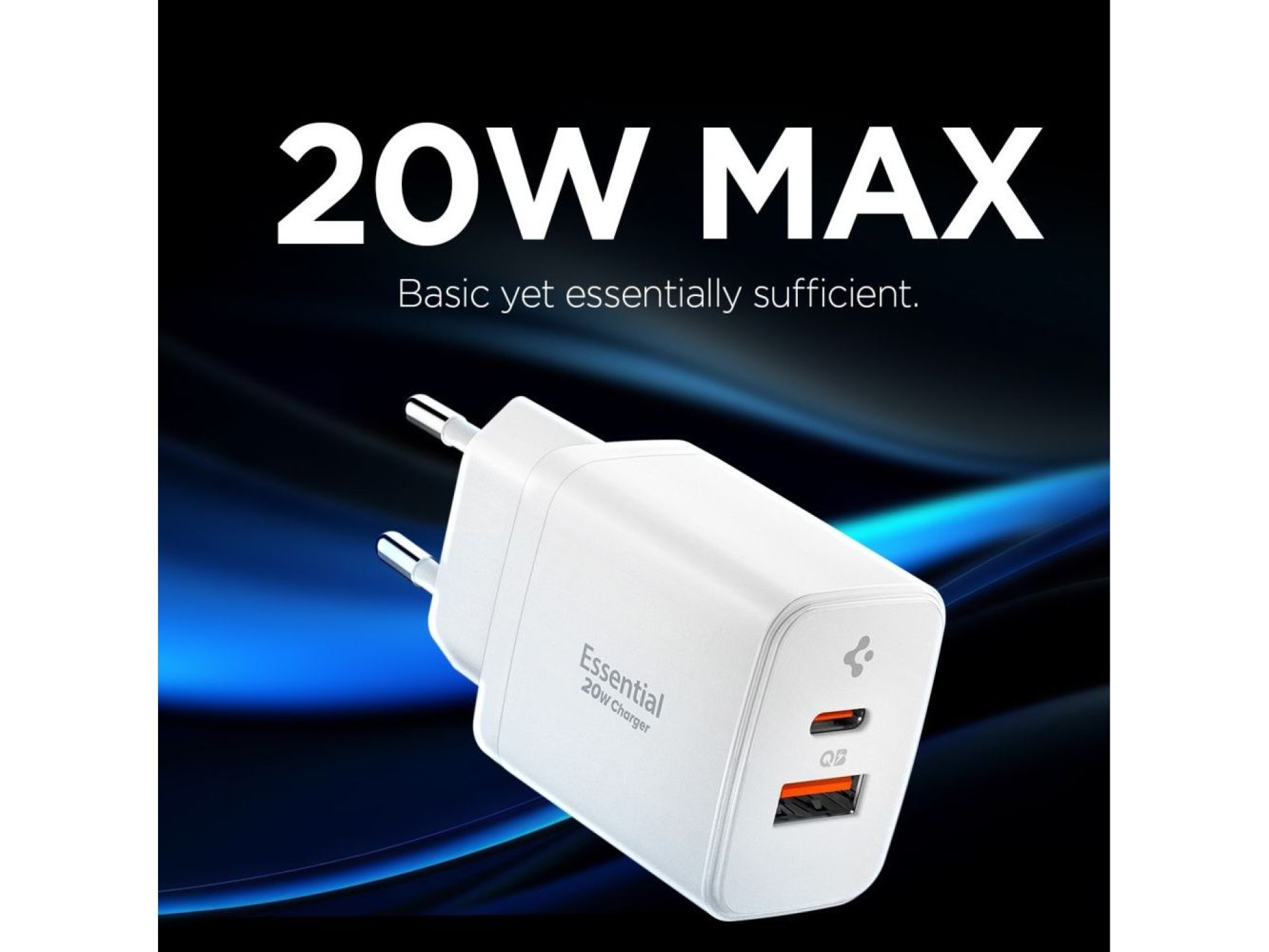 Carregador de parede Spigen Essential EE202EU de 20 W - Branco