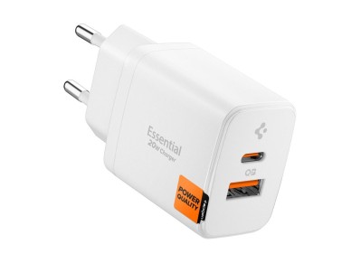 Carregador de parede Spigen Essential EE202EU de 20 W - Branco Carregador de parede Spigen Essential EE202EU de 20 W - Branco