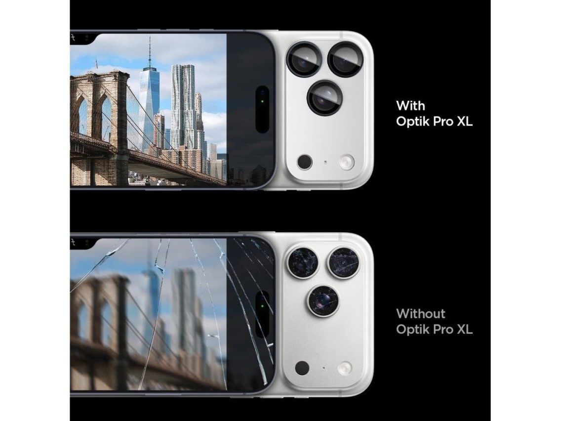 Lente de câmera Spigen Optik Pro XL para iPhone 17 Pro Max - Prata