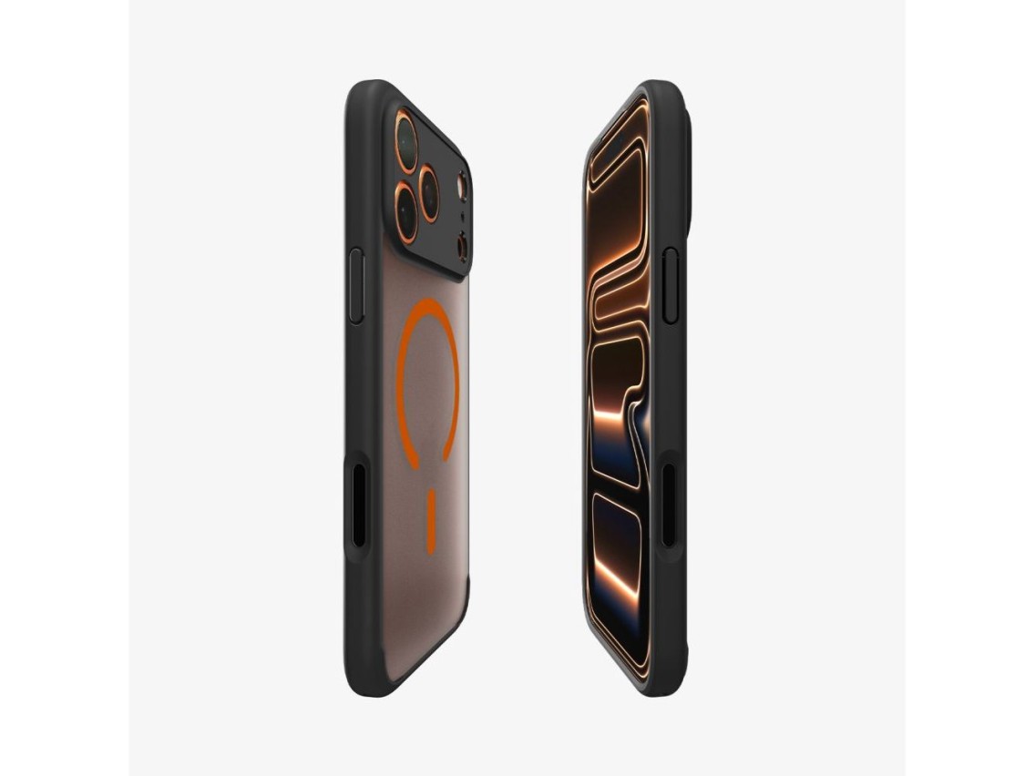 Capa Spigen Ultra Hybrid MagSafe para iPhone 17 Pro - Preta e Laranja