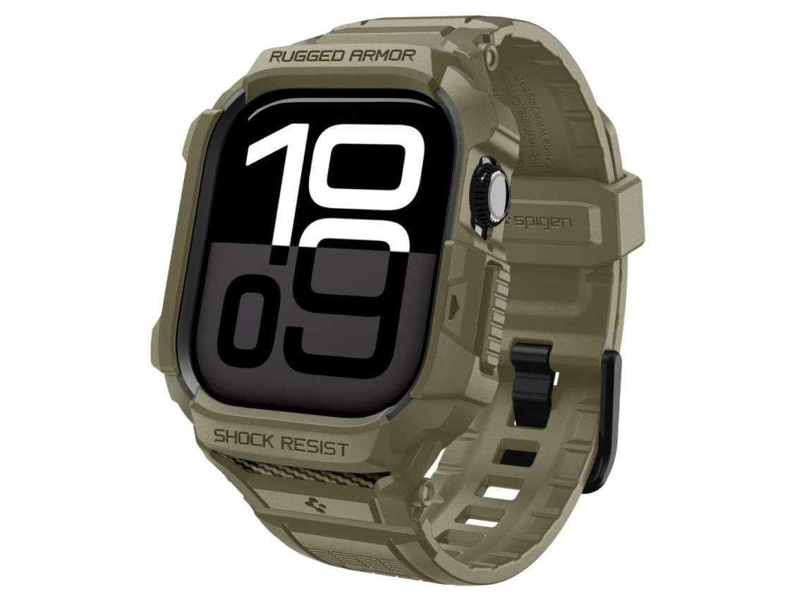 Correa Spigen Rugged Armor Pro para Apple Watch de 46 mm - Verde