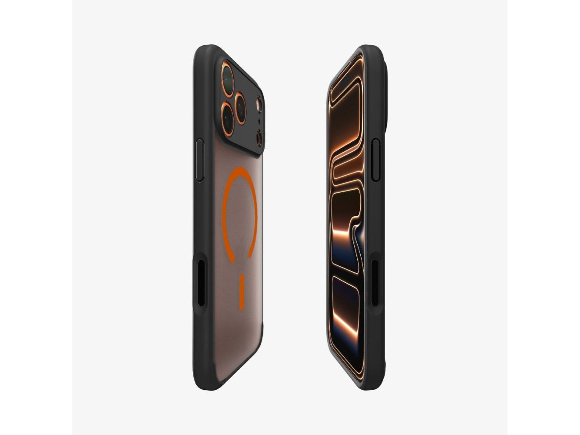 Capa Spigen Ultra Hybrid MagSafe para iPhone 17 Pro - Preta e Laranja