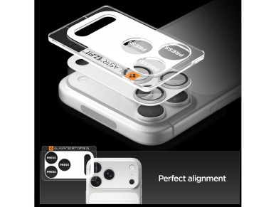 Spigen Optik Pro XL Camera Lens Glass for iPhone 17 Pro - Silver Spigen Optik Pro XL Camera Lens Glass for iPhone 17 Pro - Silver