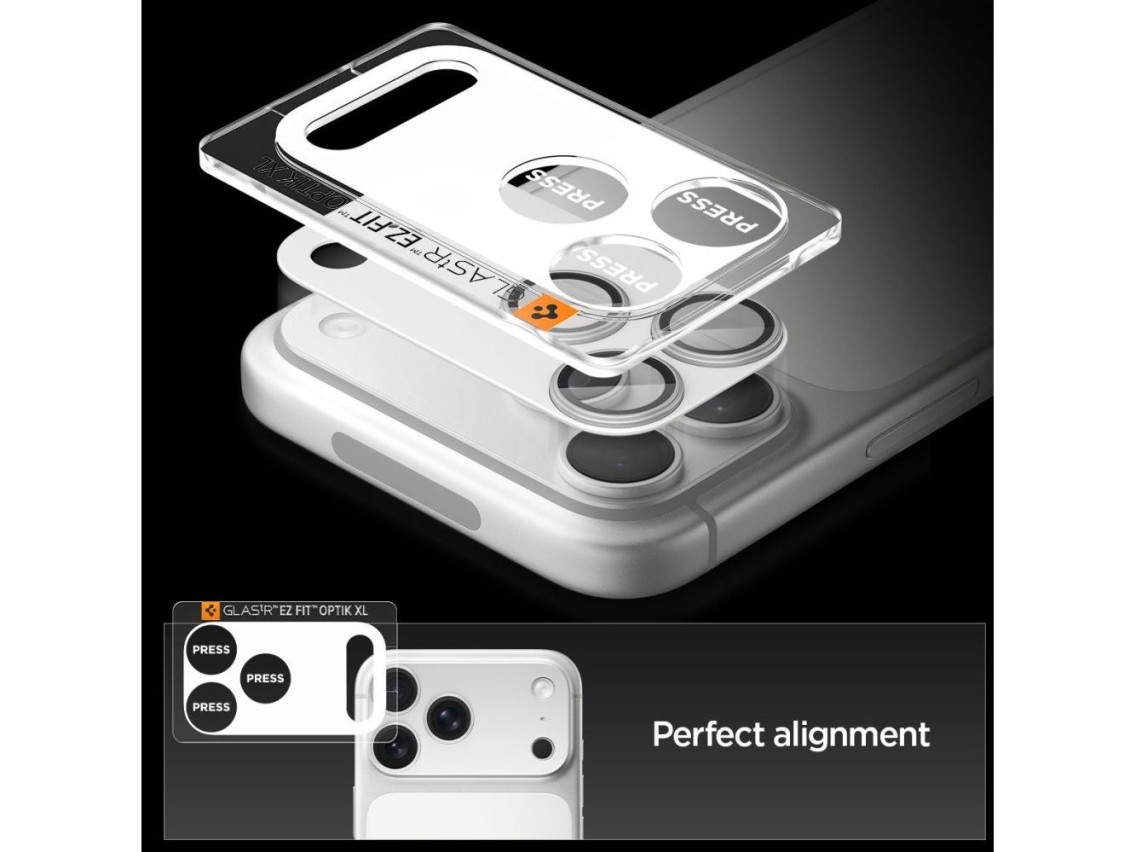 Lente de cámara Spigen Optik Pro XL para iPhone 17 Pro - Plateado