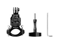 Suporte de volante PULUZ de alum�nio com rota��o de 360� para c�meras esportivas (preto)