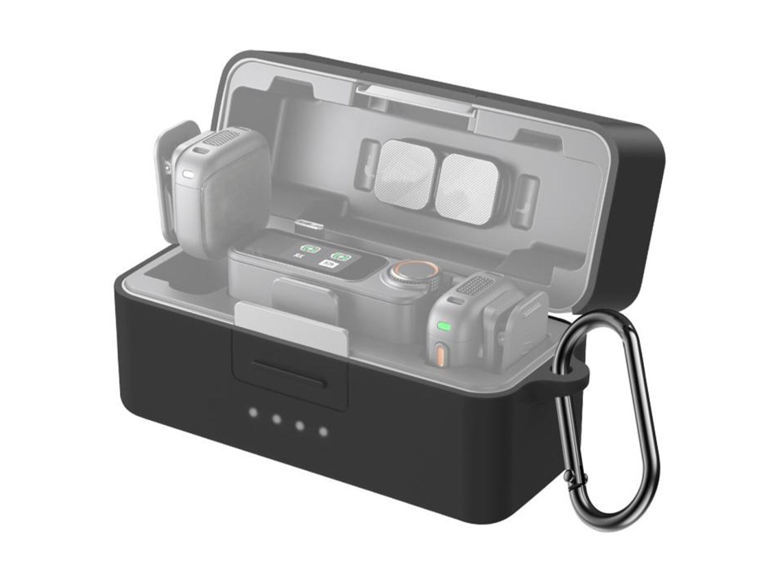 PULUZ Silicone Charging Case Protective Cover for DJI Mic 3 (Black)