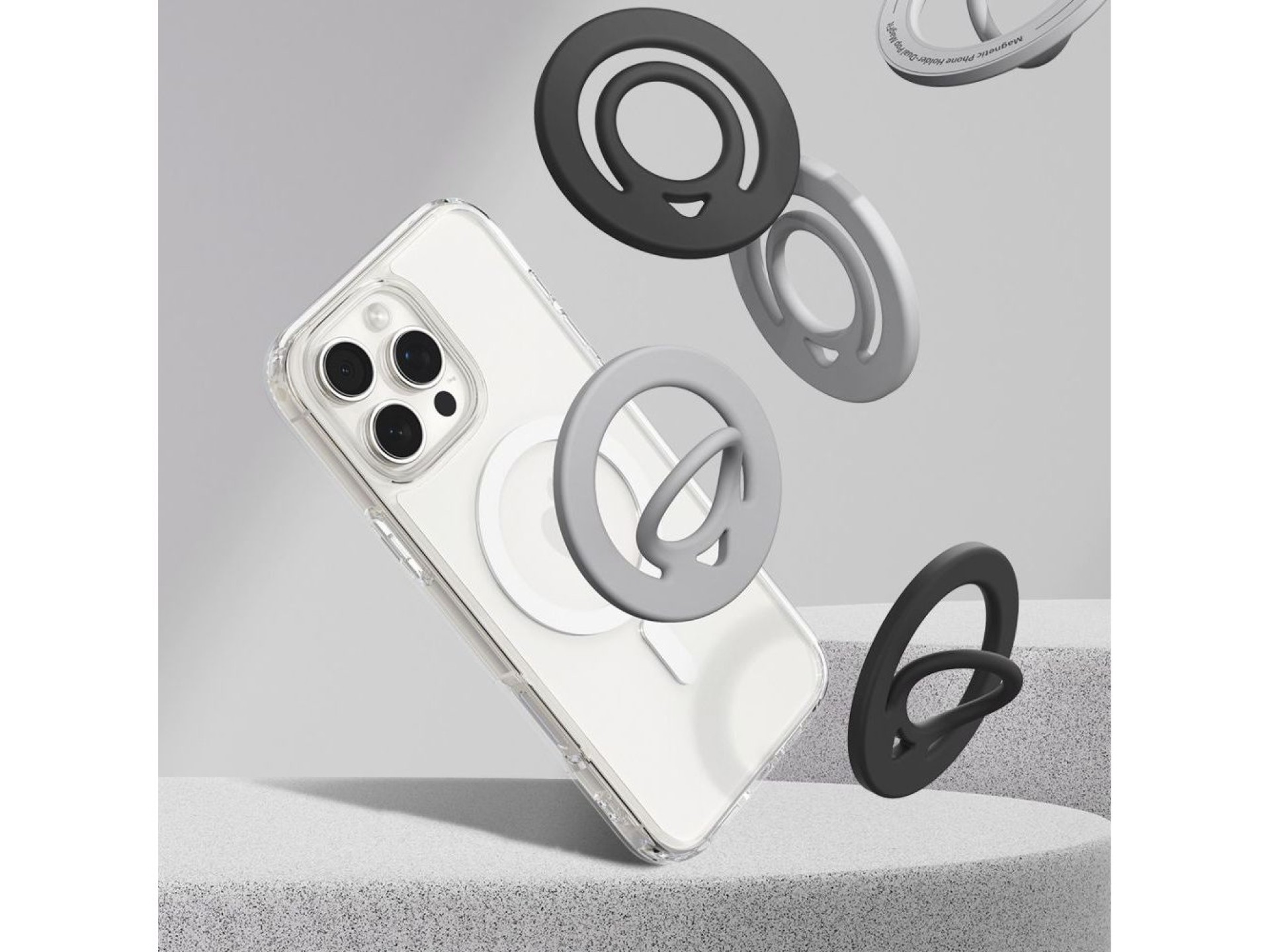 Anel magnético Spigen Dual Pop Mag MagSafe para celular - Preto