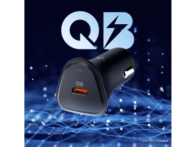Carregador veicular Spigen Essential EV301 de 30 W - Preto