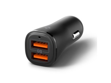 Cargador de coche Spigen Essential EV302 de 30 W con 2 puertos USB-A - Negro