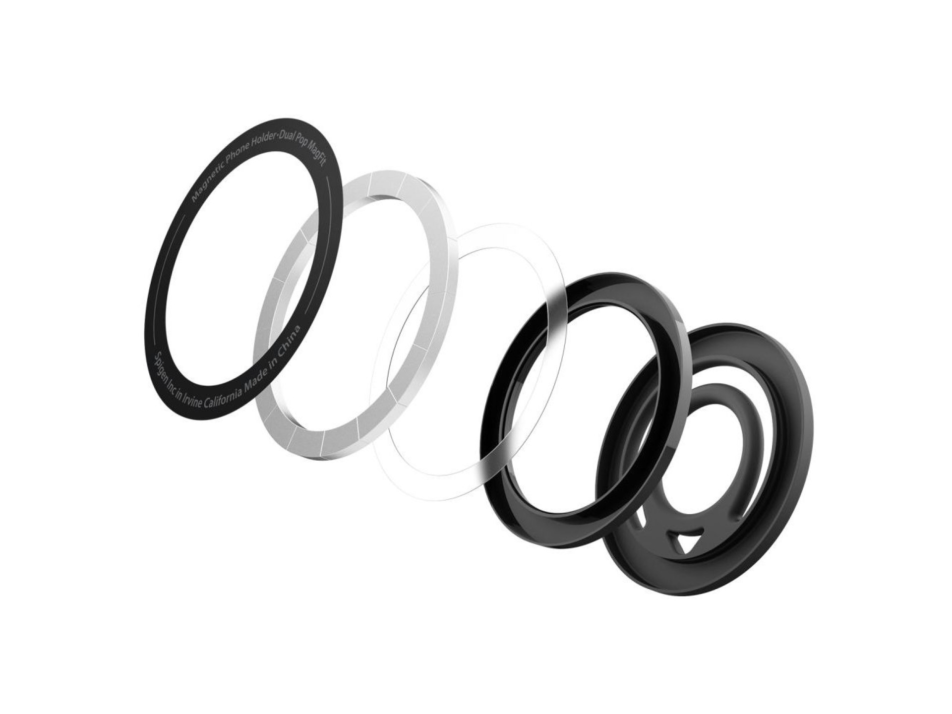 Anel magnético Spigen Dual Pop Mag MagSafe para celular - Preto