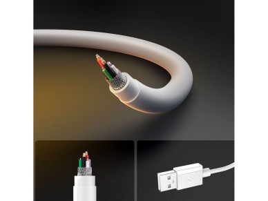 Cable USB-A/USB-C Spigen EB6010AC de 60 W, 100 cm, blanco