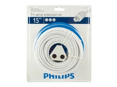 Cabo de antena tv coaxial tipo pal 15m swv2209w/10 philips
