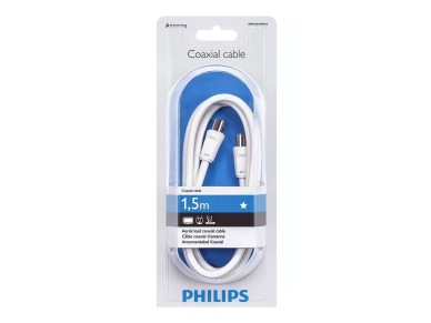 Cabo de antena tv coaxial tipo pal 1,5m swv2516w/10 philips