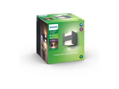 Led wall light 2x4,5w 800lm 4000k mod. arbor philips
