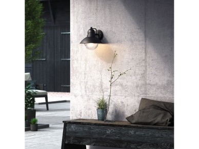 Hoverfly e27 60w outdoor wall light without bulb, black, downward light