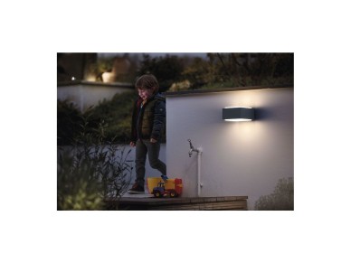 Wall light, outdoor, hedgehog, anthracite, e27, 42 w, without bulb, two-way lighting