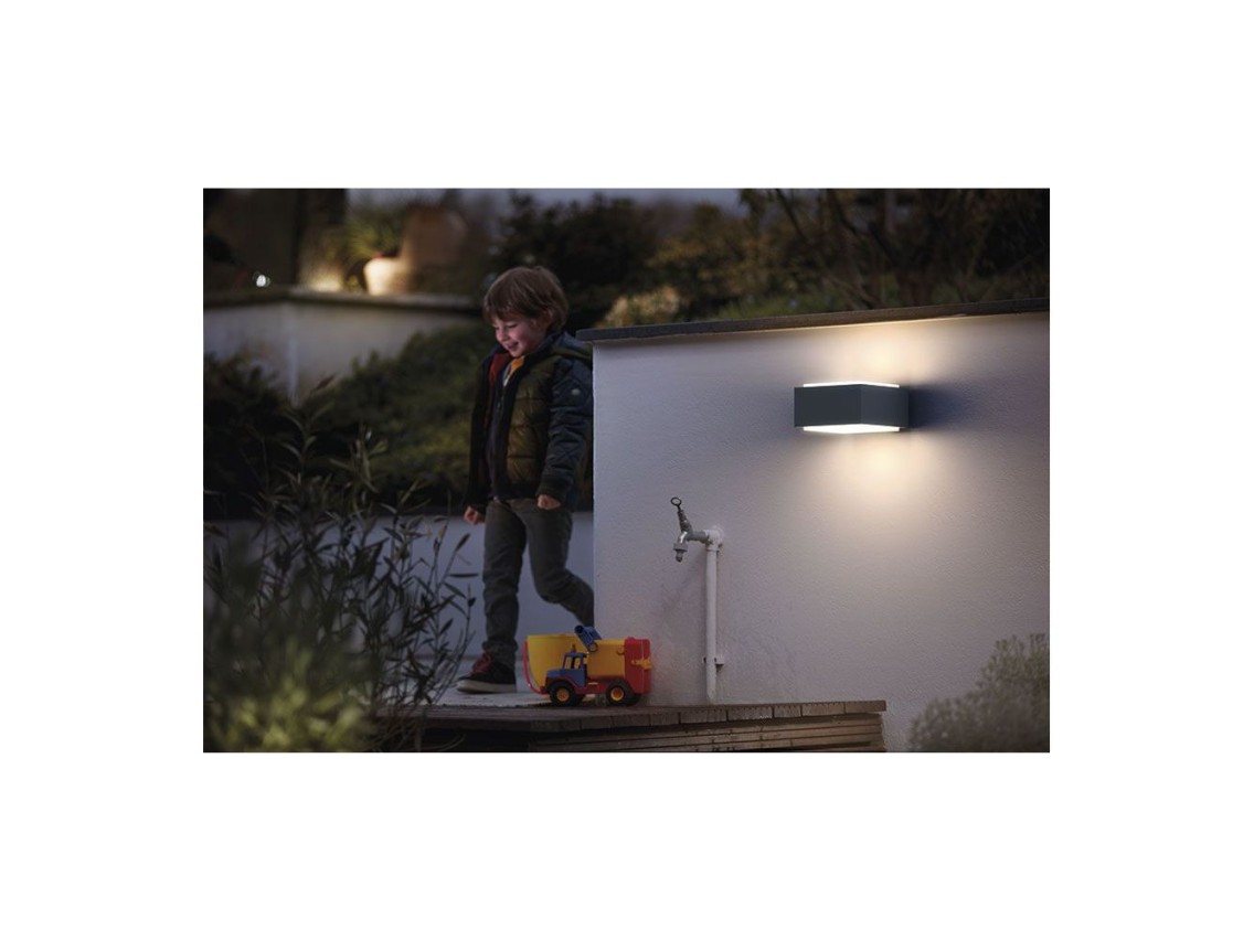 Wall light, outdoor, hedgehog, anthracite, e27, 42 w, without bulb, two-way lighting