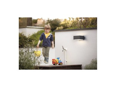 Wall light, outdoor, hedgehog, anthracite, e27, 42 w, without bulb, two-way lighting