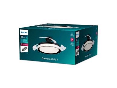 Bliss black model led ceiling fan power: 28 + 35 w blades: �106 cm with remote control philips