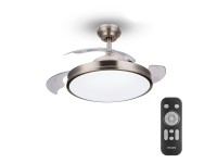 Atlas nikel model led ceiling fan power: 28+35w blades: �106cm with philips remote control