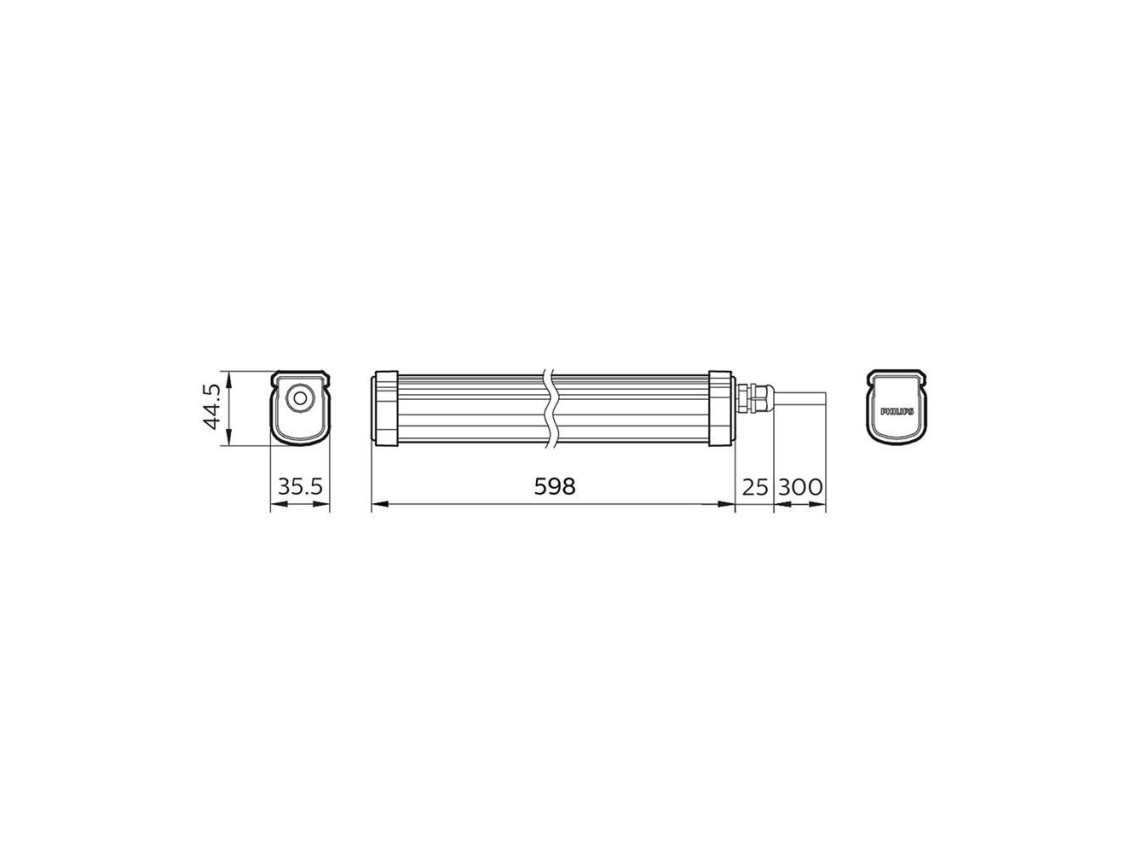 Regleta estanca projectline 17 w 1700 lm 4000 k 60 cm