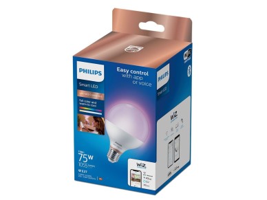 L�mpada globo e27 11w full colores 1055lm wifi philips wiz