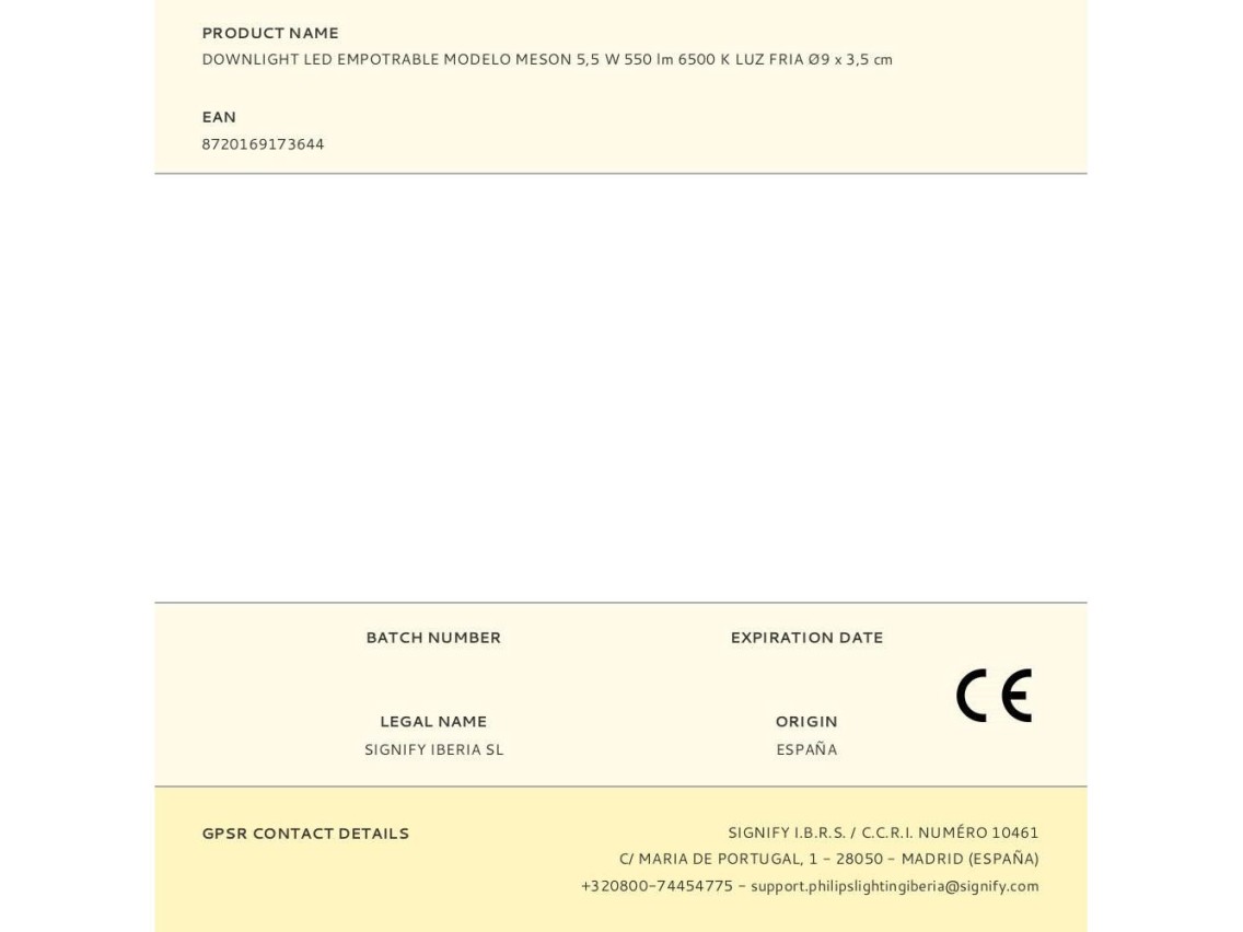 Downlight led empotrable modelo meson 5,5 w 550 lm 6500 k luz fria ø9 x 3,5 cm