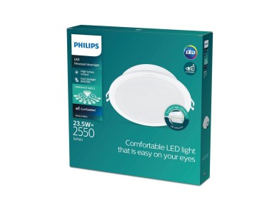 Downlight led de encastrar 23,5w 2550lm 6500k luz fria mod. meson �21,5x10,5cm philips