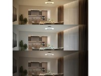 Ventilador de techo, led 3 cct, motor dc 25 w + led 60 w, modelo amigo, blanco con difusor efecto es