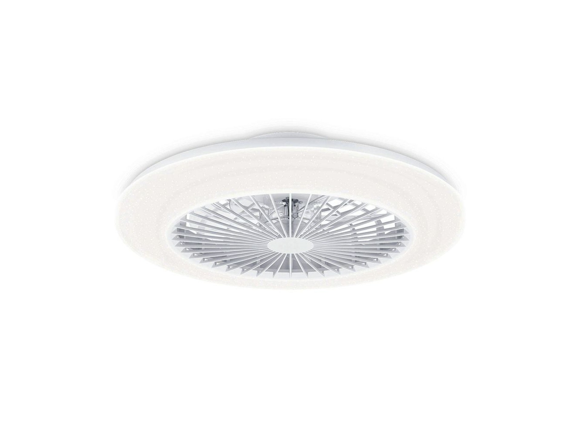 Ventilador de teto, led 3cct, dc 20 w + 42 w, modelo amigo, branco com difusor efeito estrelado, ø48
