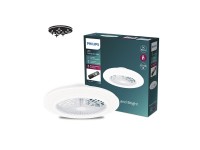 Ventilador de teto, led 3cct, dc 20 w + 42 w, modelo amigo, branco com difusor efeito estrelado, ø48 Ventilador de teto, led 3cct, dc 20 w + 42 w, modelo amigo, branco com difusor efeito estrelado, ø48