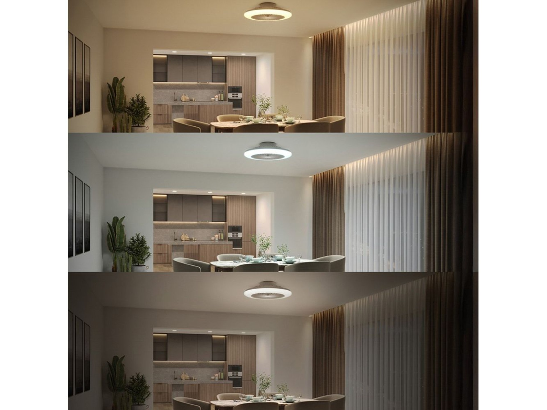 Ventilador de teto, led 3cct, dc 20 w + 42 w, modelo amigo, branco com difusor efeito estrelado, ø48