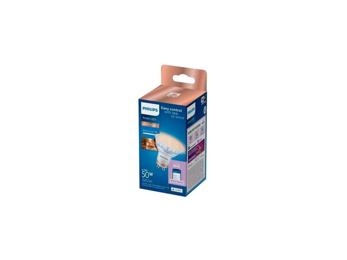 Gu10 led bulb 4.7w 2.700k-6.500k 345lm wifi philips wiz