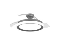 Ventilador de techo con aspas retr�ctiles, led 3 ctt, dc 28 w + 35 w, modelo bliss, negro, �106 cm