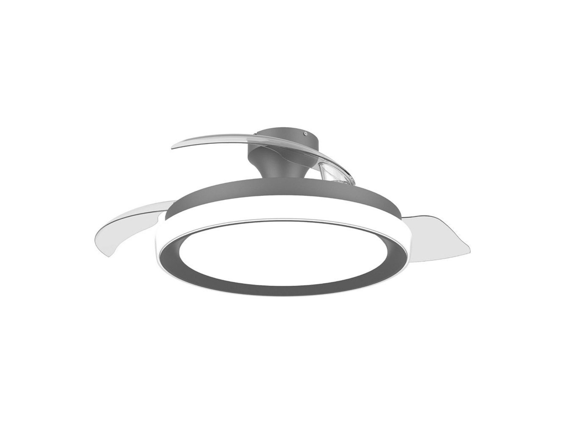 Ventilador de techo con aspas retráctiles, led 3 ctt, dc 28 w + 35 w, modelo bliss, negro, ø106 cm