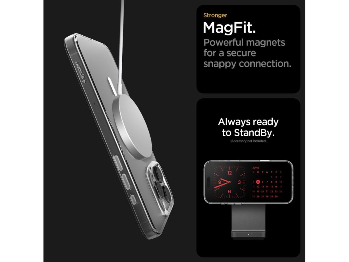 Capa Spigen Thin Fit MagSafe para iPhone 16 Pro - Transparente e Branca
