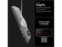 Capa Spigen Thin Fit MagSafe para iPhone 16 Pro - Transparente e Branca Capa Spigen Thin Fit MagSafe para iPhone 16 Pro - Transparente e Branca