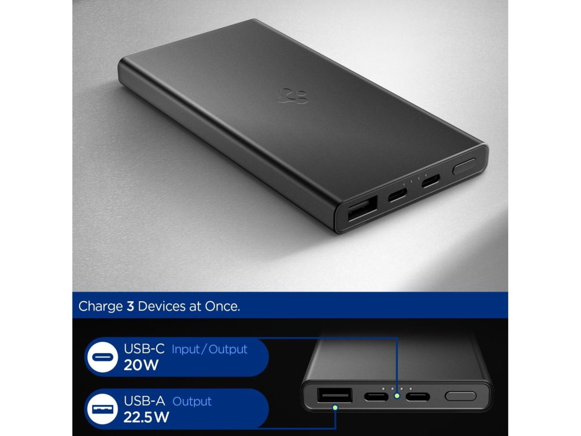 Spigen Essential EA2210 Power Bank 10000 mAh 22.5W - Black