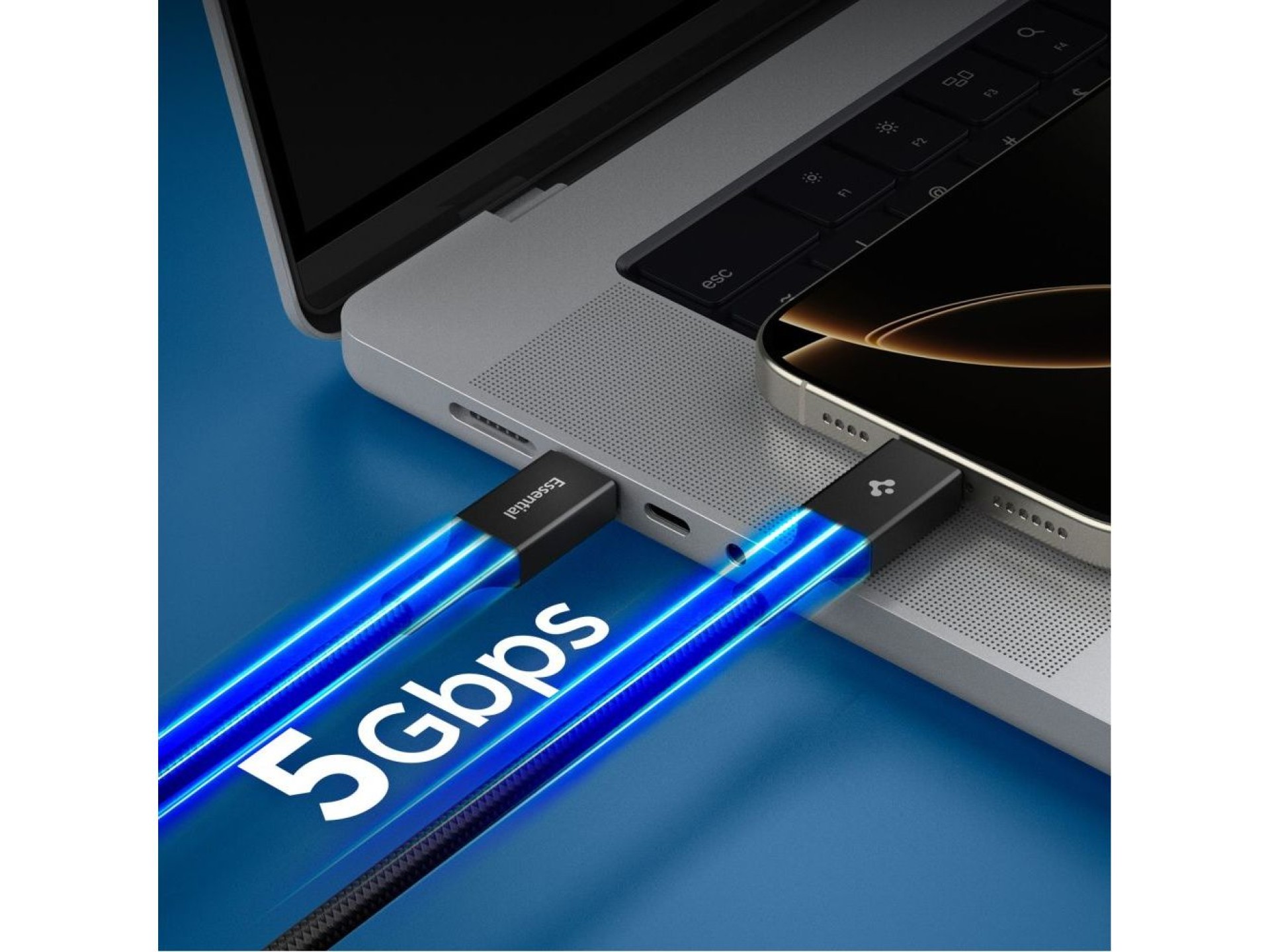 Spigen EB10010CC 100W Cable de 100 cm - Negro