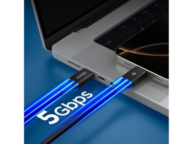Spigen EB10010CC 100W Cable de 100 cm - Negro