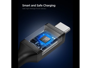 Cable USB-C Spigen EB10020CC de 100 W y 200 cm, color negro