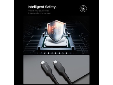 Cable USB-C Spigen EB10020CC de 100 W y 200 cm, color negro