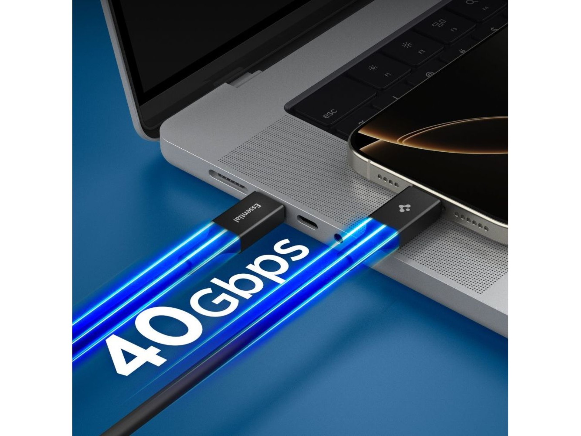 Spigen Essential EB24012CC USB-C / USB-C 240W 120cm Cable - Black