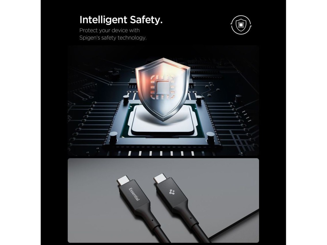 Spigen Essential EB24012CC USB-C / USB-C 240W 120cm Cable - Black