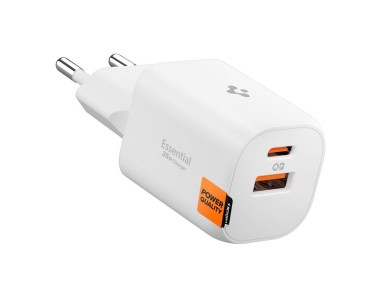 Cargador de pared Spigen Essential EE352EU USB-C/USB-A de 35 W - Blanco