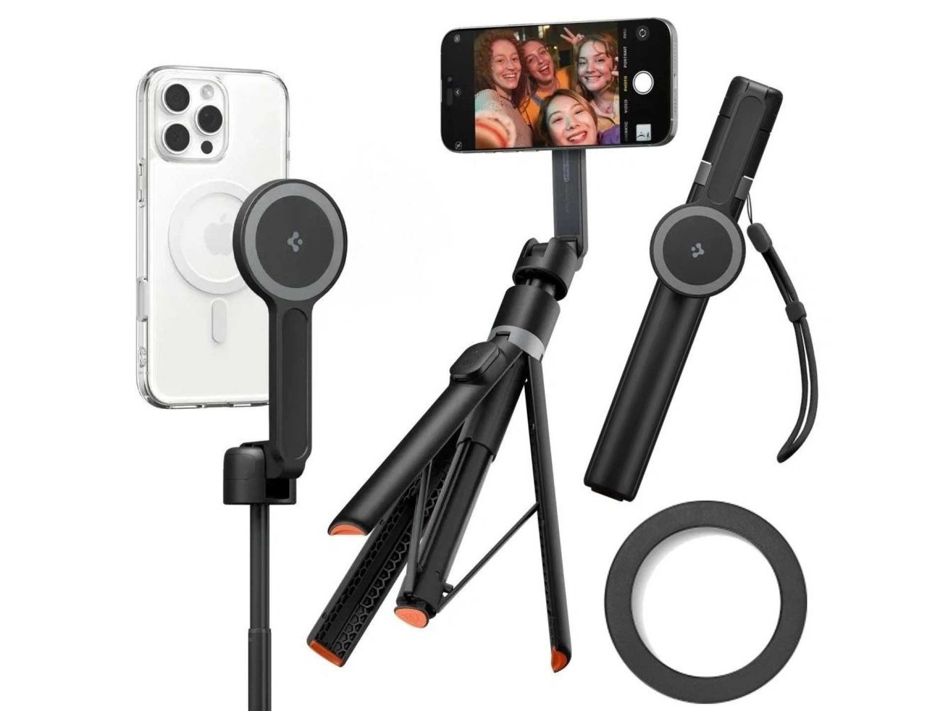 Bastão de selfie e tripé Spigen S581W MagSafe Bluetooth - Preto