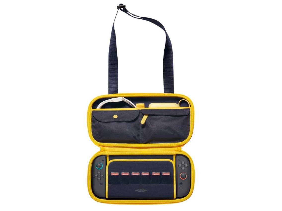 Bolsa Spigen Nano Pop Pro para Nintendo Switch 2 - Azul Marinho e Amarelo