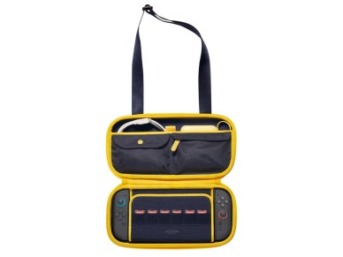 Bolsa Spigen Nano Pop Pro para Nintendo Switch 2 - Azul Marinho e Amarelo