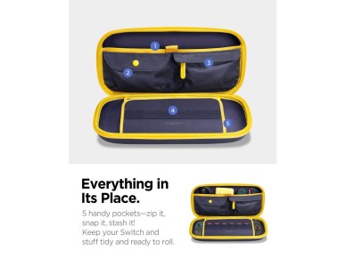 Bolsa Spigen Nano Pop Pro para Nintendo Switch 2 - Azul Marinho e Amarelo